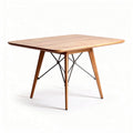 Wooden dining table with metal legs size 120 x 80 x 75cm brown finish