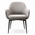 Fabric armchair with black metal legs in light grey color 70 x 70 x 80cm