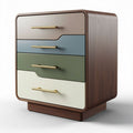 Multicolored wooden nightstand with four drawers 45 x 40 x 45cm