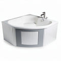 Corner bathtub with built-in faucet and white acrylic surface 150 x 150 x 60cm