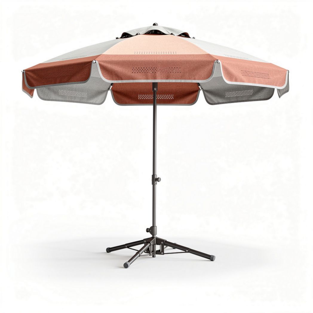 Outdoor patio umbrella with UV protection and aluminum frame 10ft beige and terracotta