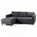 Sectional sofa in dark grey fabric with chaise lounge dimensions 200 x 150 x 85cm